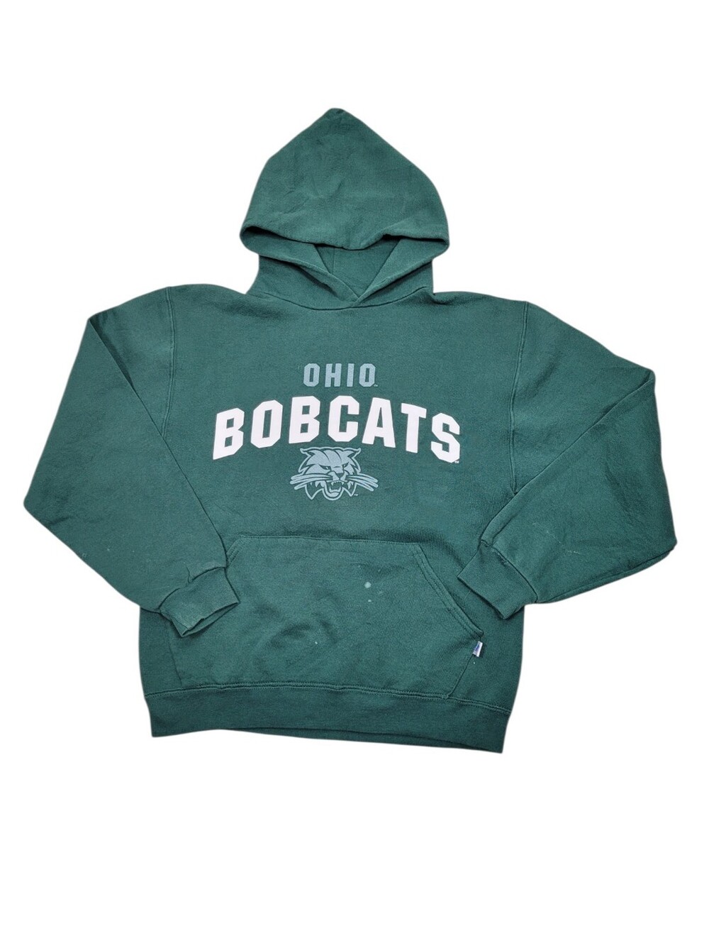 Y2K Russell Ohio Bobcats Green Hoodie Sweatshirt Top Size: Small